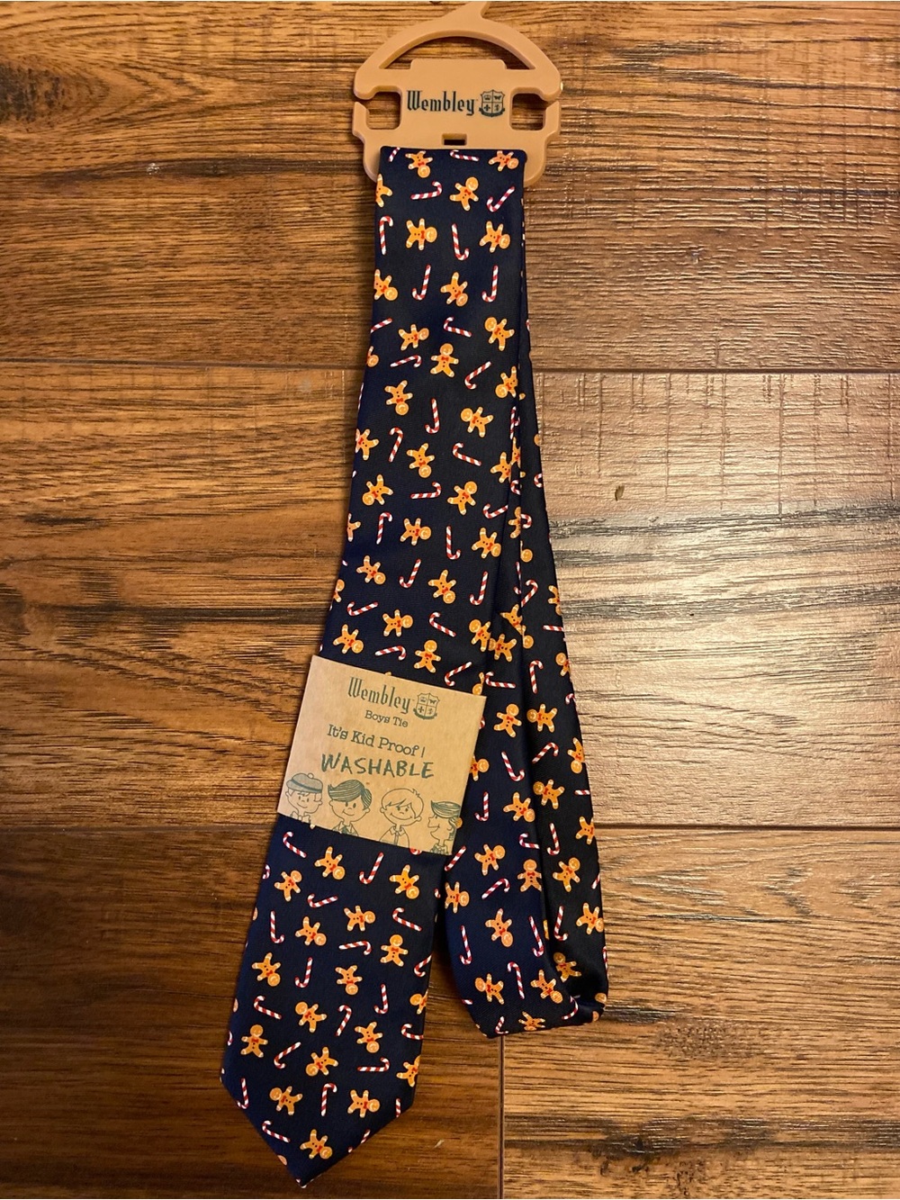 Wembley Washable Christmas Holiday Gingerbread Man Necktie Neck Tie Boys NWT